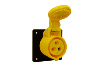 IEC 60309 (4h) PIN & SLEEVE PANEL MOUNT RECEPTACLE OUTLET, 30 AMPERE-120 VOLT, SPLASHPROOF (IP44), 2 POLE-3 WIRE GROUNDING (2P+E), CEE 17, IEC 309, NYLON (POLYAMIDE BODY), OPERATING TEMP. = -25°C TO +80°C, 60mmX60mm C TO C MOUNTING. YELLOW.

<br><font color="yellow">Notes: </font> 
<br><font color="yellow">*</font> 888-13006-NS has internal wiring polarity orientation designed for use in North America and therefore is C(UL)US approved. If point of use for this product is outside North America use our 999 series pin and sleeve devices which meet approvals and polarity requirements for European countries. <a href="https://internationalconfig.com/icc6.asp?item=999-13006-NS" style="text-decoration: none">999 Series Link</a>
<br><font color="yellow">*</font> Scroll down to view additional yellow IEC 60309 (4h) devices listed below in the related products or download the IEC 60309 Pin & Sleeve Brochure to view the entire range of pin and sleeve devices.

